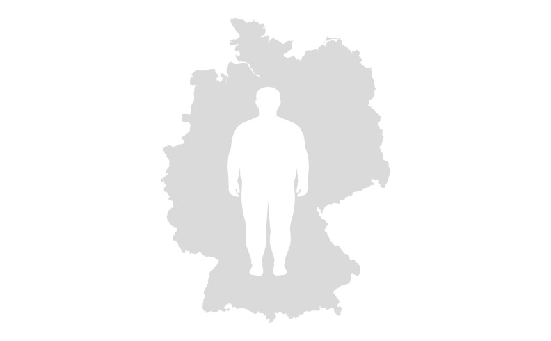 Deutschlandkarte mit integrierter Silhouette.